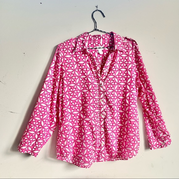 Chicos Pink & White Geometric pattern - Picture 1 of 9